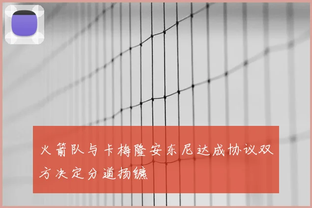 火箭队与卡梅隆安东尼达成协议双方决定分道扬镳